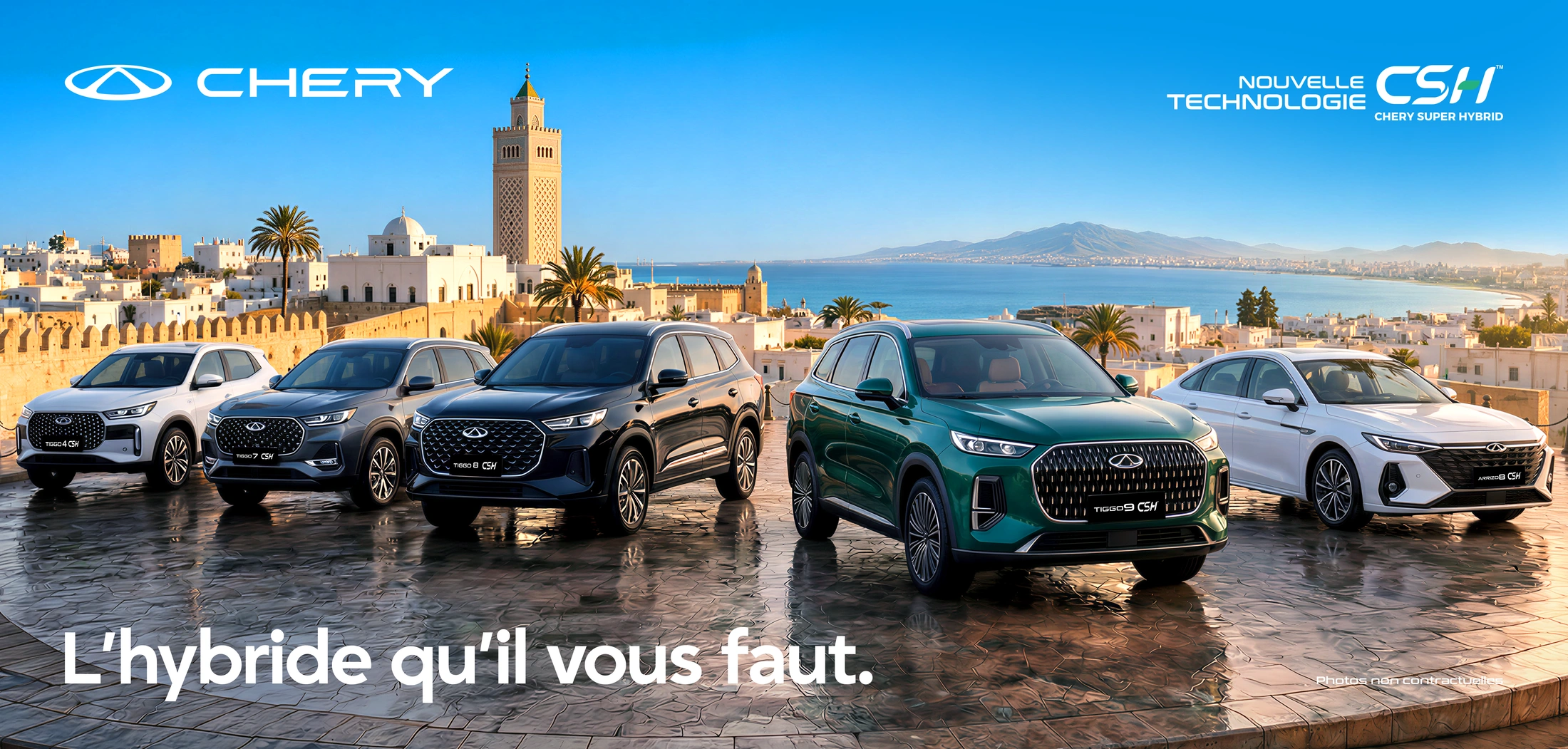Visuel de campagne Chery · Gamme CSH · Lancement de gamme