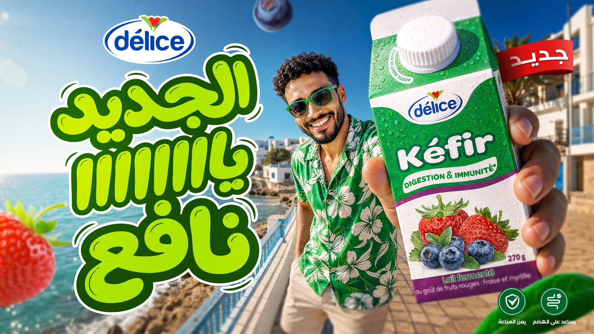 Visuel de campagne Délice · Kéfir Fruits Rouges
