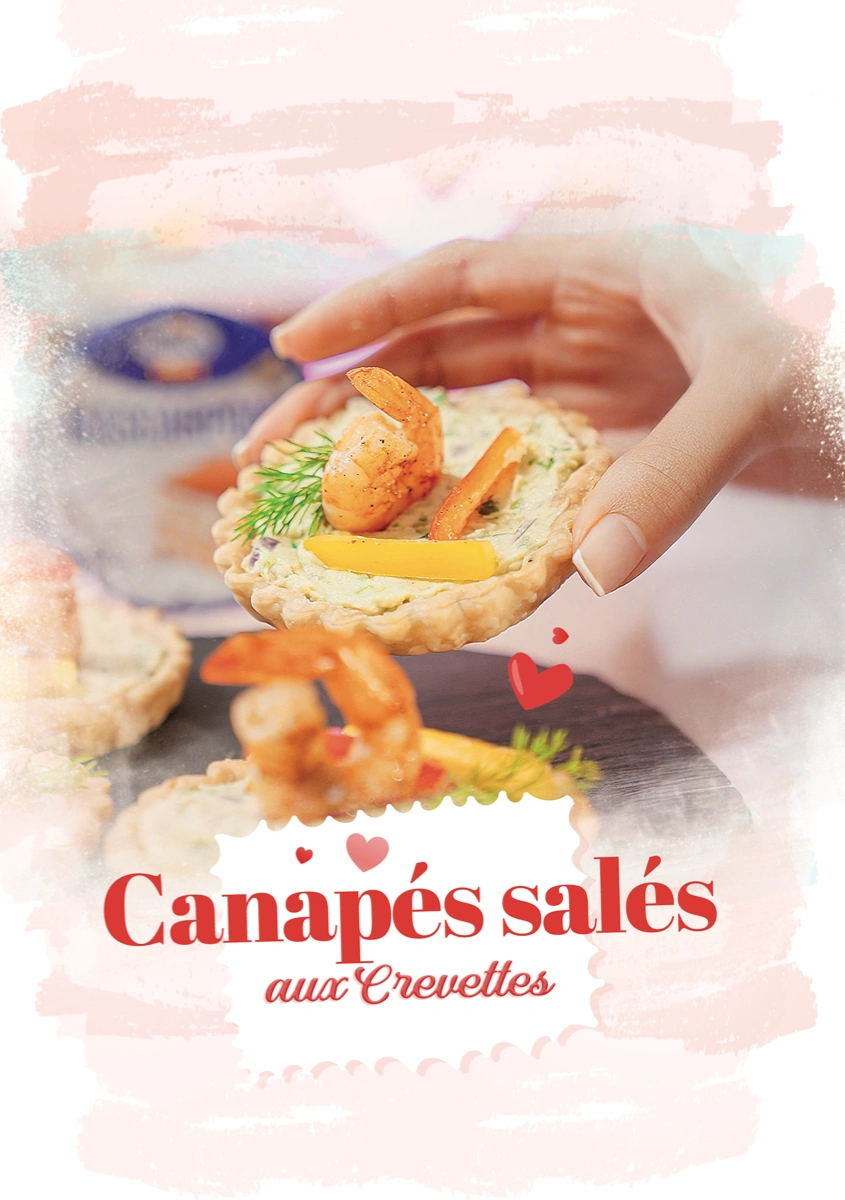 Canapés salés aux crevettes