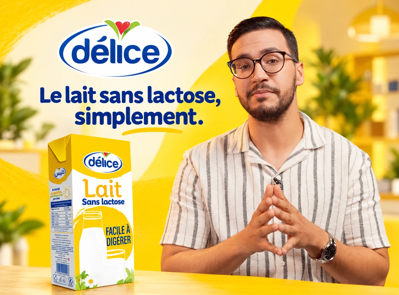 Délice · Lait sans lactose : Le sans lactose commence par une question.