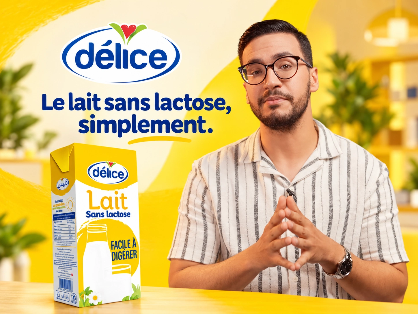 Visuel de campagne Délice · Lait sans lactose