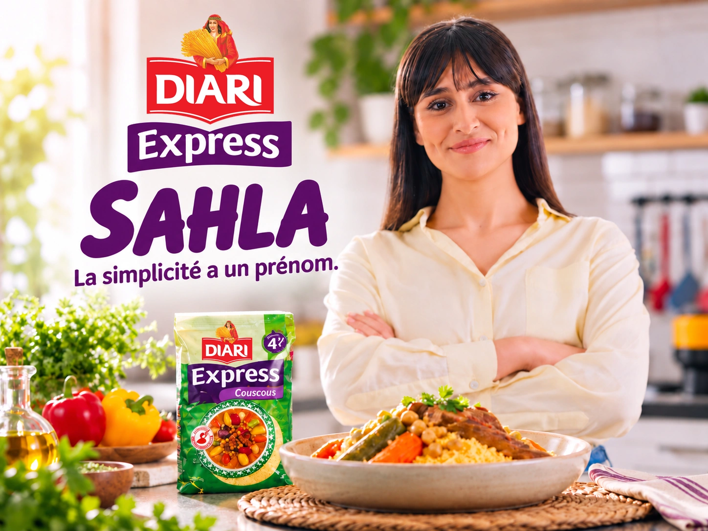 Visuel de campagne Diari Express · Sahla · Film de marque