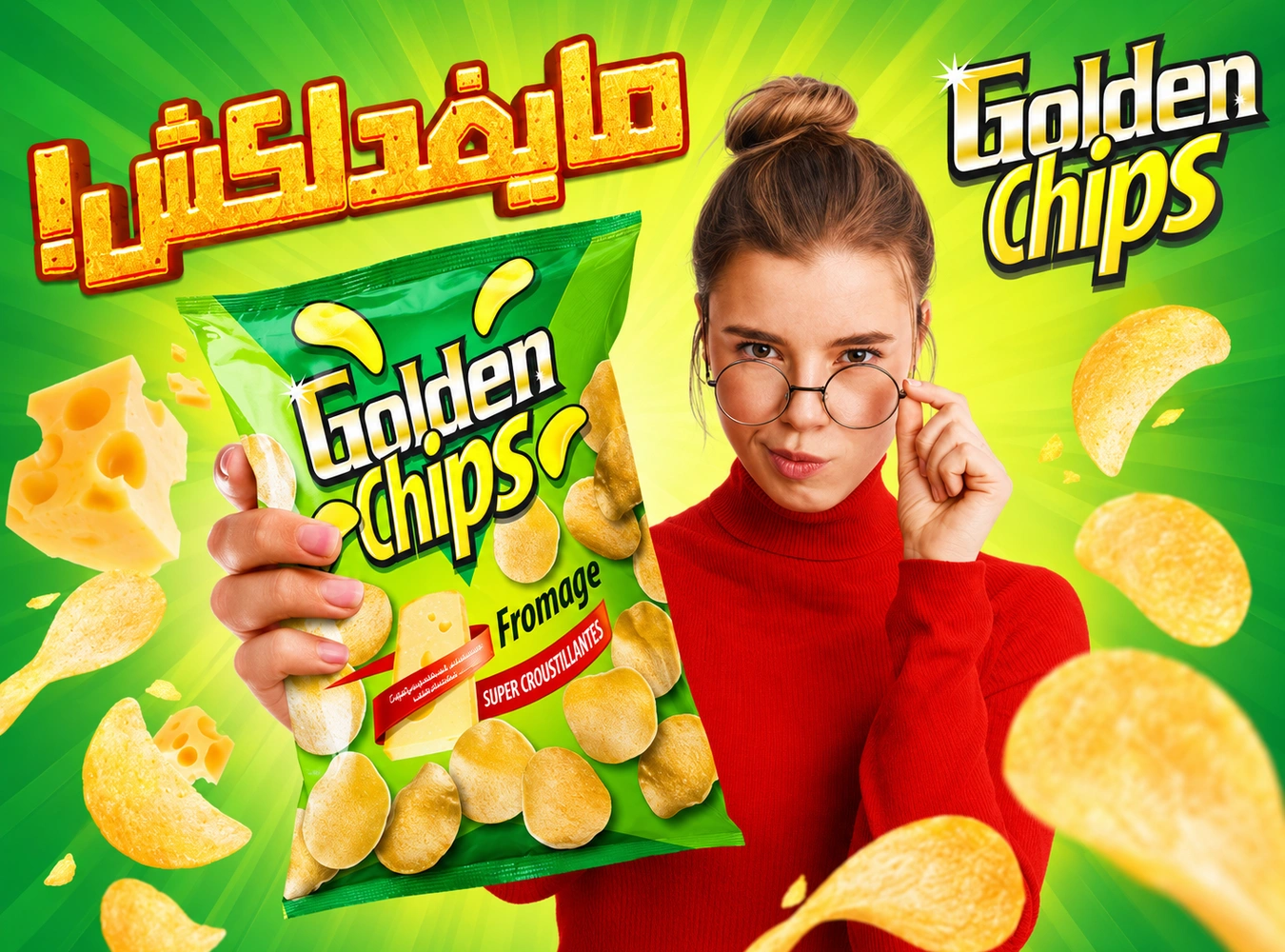 Golden Chips · Campagne d’affichage : Votre goût a du caractère.