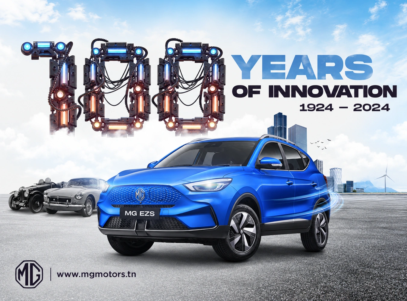 MG Motors · 100 ans : Cent ans d’histoire. Le regard devant.