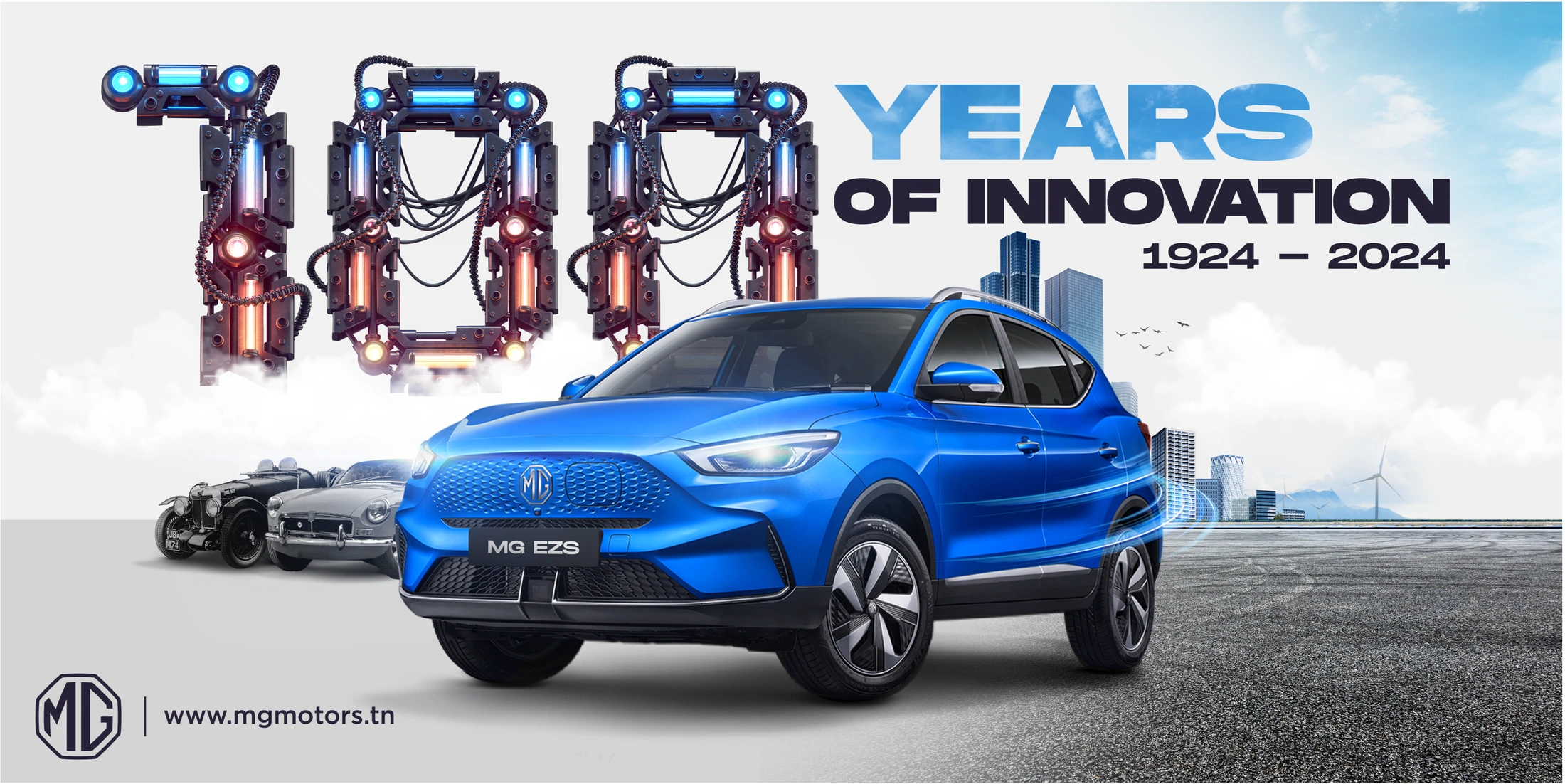 Visuel de campagne MG Motors · 100 ans · 2024