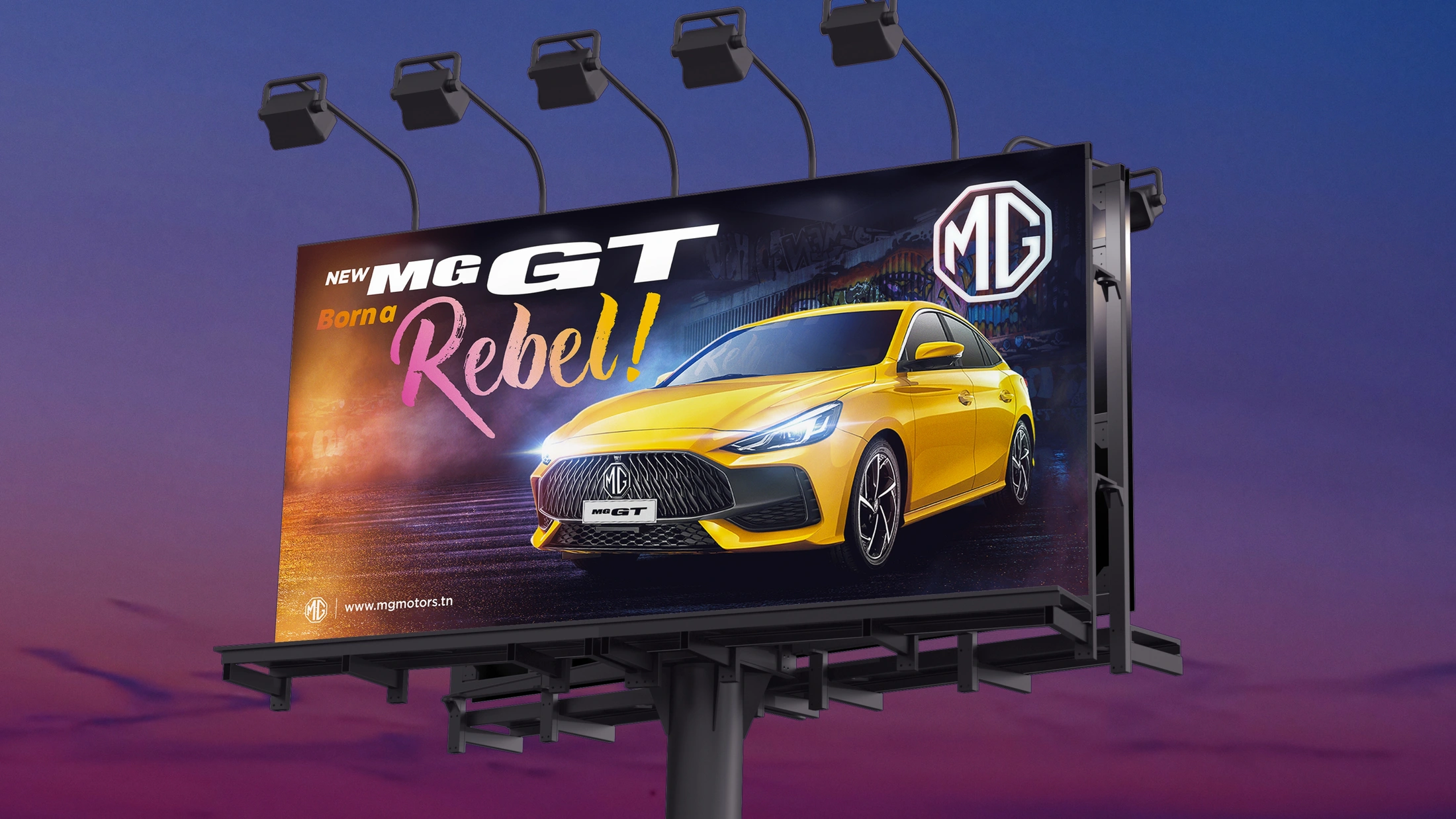 Visuel de campagne MG Motors · MG GT · Lancement de modèle