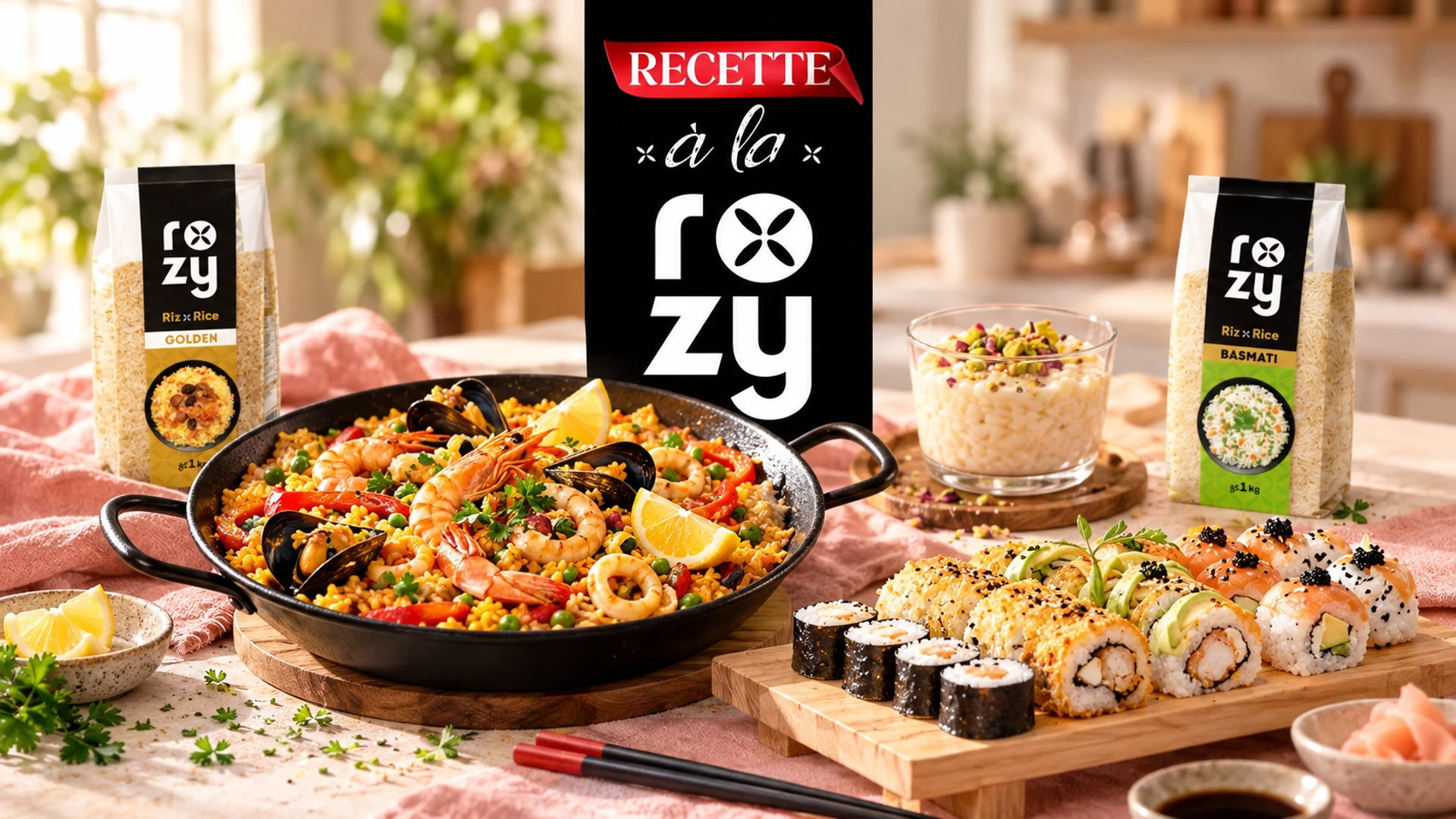 Visuel de campagne Rozy · Recettes à la Rozy
